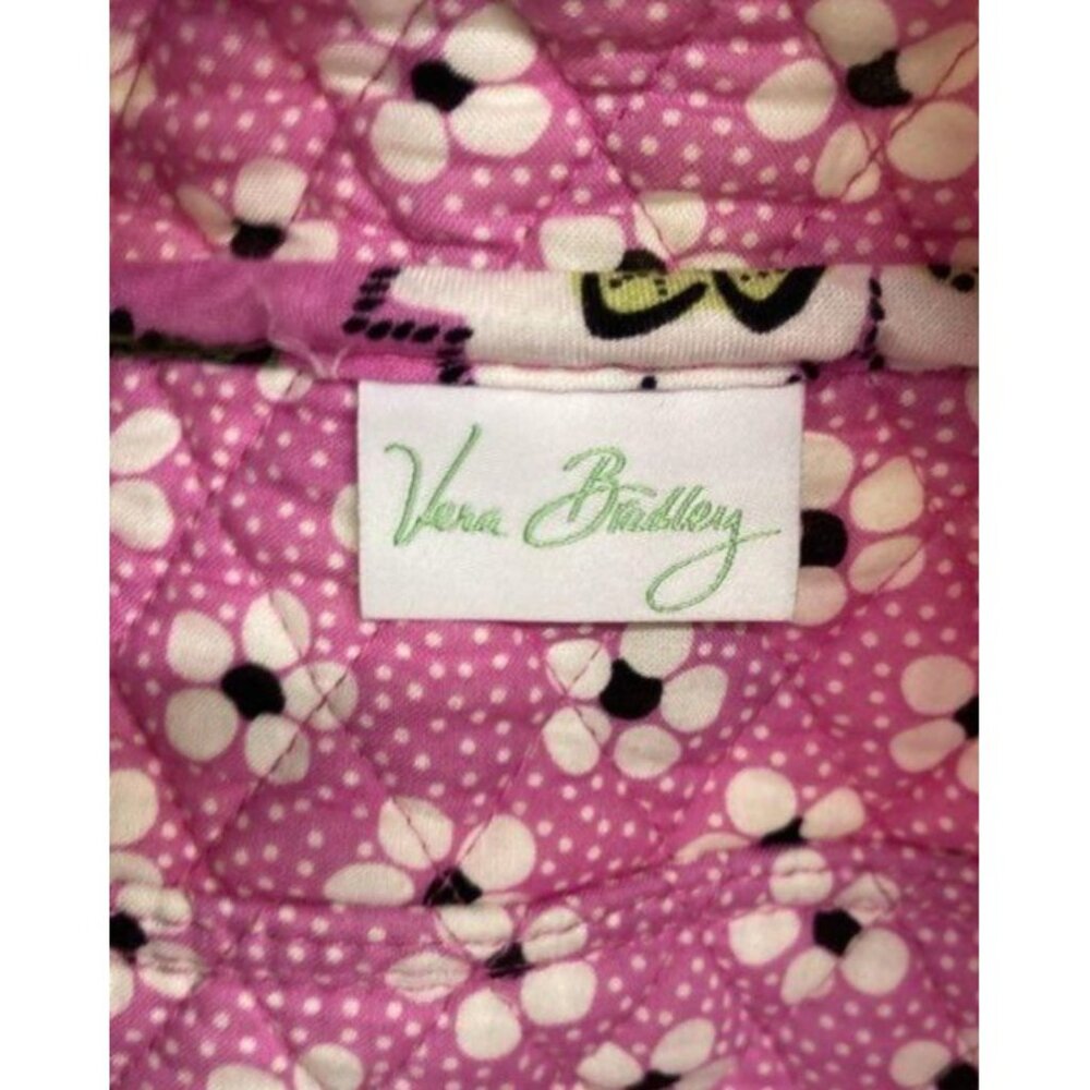 Vera Bradley Pink Quilted Floral Travel Bag With Green & Black Accents - Picture 5 of 5